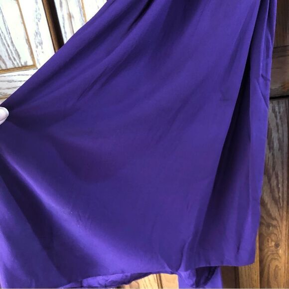 Ali Ro Purple Drape Neck Flutter Sleeve Silk Blend Mini Dress - Picture 11 of 14